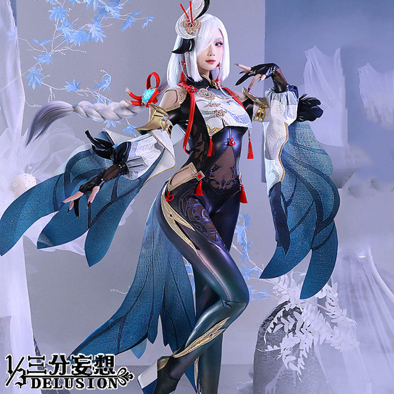 【三分妄想1/3Delusion】原神 Genshin 申鶴-しんかく コスプレ衣装/ウィッグ/靴 コスチューム [ARS22452]