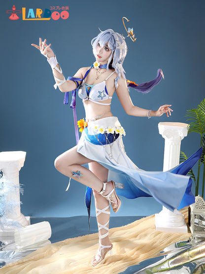 崩壊スターレイル HonkaiStarRail ロビン・夏空の歌 コスチューム 靴飾り付き コスプレ衣装 [G5910]