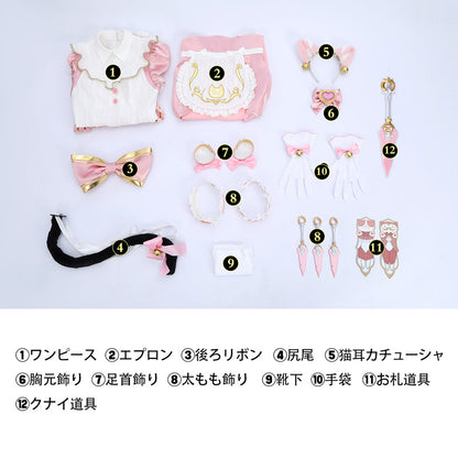 オーバーウォッチ2 × ストリートファイター6 OW2 キリコ 猫耳メイドスキン コスプレ衣装 コスチューム cosplay [G5938]