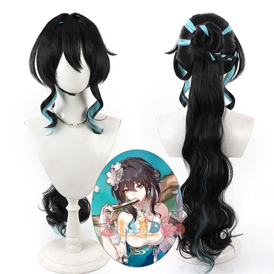 崩壊スターレイル HonkaiStarRail ルアン・メェイ「紙上に咲く雪梅」 コスプレウィッグ 団子セット済み ネット付き 耐熱 cosplay