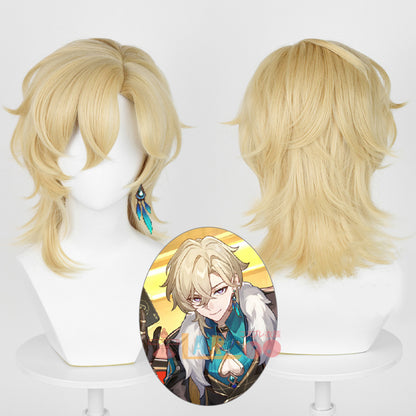 崩壊スターレイル HonkaiStarRail アベンチュリン-Aventurine ゴールド コスプレウィッグ ネット付き 耐熱 cosplay [LRS2404B]