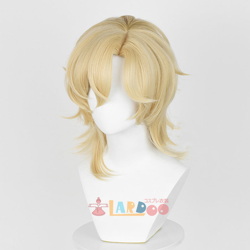崩壊スターレイル HonkaiStarRail アベンチュリン-Aventurine ゴールド コスプレウィッグ ネット付き 耐熱 cosplay [LRS2404B]