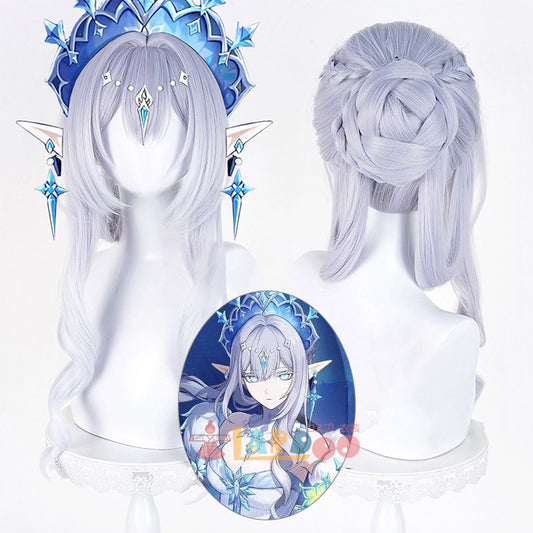 原神 Genshin スネージナヤ 氷神 アナスターシャ コスプレウィッグ ネット付き 未セット未カット 耐熱 cosplay [LRS2825]