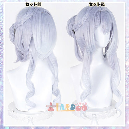原神 Genshin スネージナヤ 氷神 アナスターシャ コスプレウィッグ ネット付き 未セット未カット 耐熱 cosplay [LRS2825]